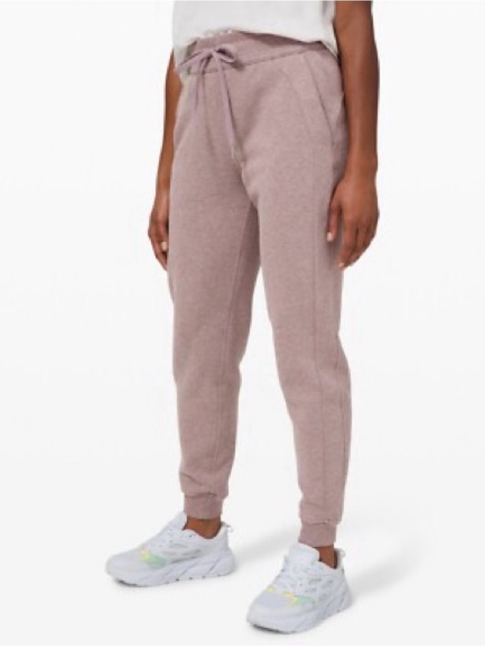 Lululemon Scuba High-Rise Heathered Pink Purple Fleece Jogger Sweatpants Size 8